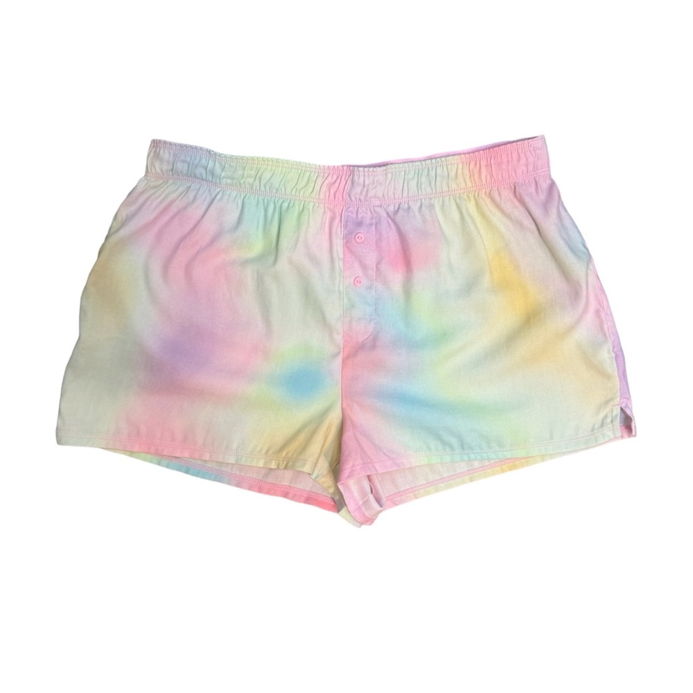VS Victoria’s Secret PINK: Sleep Boxy Shorts Rainbow Tie Dye Cloud-NWT Medium